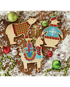 Dimensions Animal Wood Ornaments Cross Stitch Kit