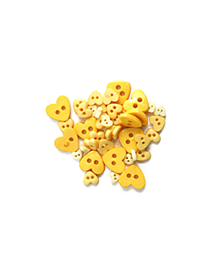 Craft Buttons - Yellow Hearts (2.5g Pack)