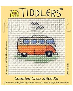 Mouseloft Orange Camper Van Cross Stitch Kit - 003-E02sml