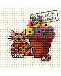Mouseloft Flowerpot Cat Cross Stitch Kit - 004-624stl