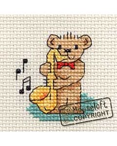 Mouseloft Saxophone Teddy Cross Stitch Kit - 004-F03stl