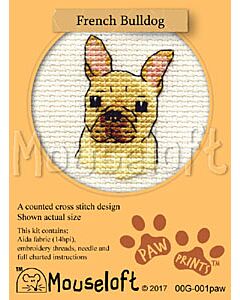 Mouseloft French Bulldog Cross Stitch Kit - 00G-001paw
