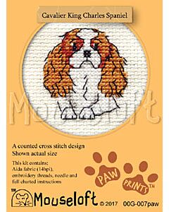 Mouseloft Cavalier King Charles Spaniel Cross Stitch Kit - 00G-007paw