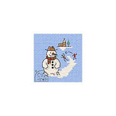 Mouseloft Village Snowman Cross Stitch Kit - 004-S32stl