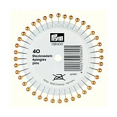 Prym Pearl Headed Pins - Gold 40mm L, 40 per Pack