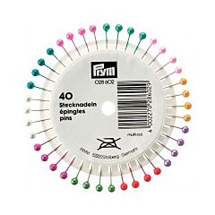 Prym Pearl Headed Pins - Assorted 40mm L, 40 per Pack