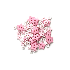 Craft Buttons - Pink Stars (2.5g Pack)