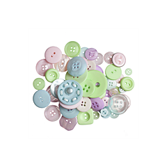 Craft Buttons - Assorted Pastels (60g Pack)