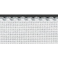 3in / 8cm White / Silver Edged Aida Band - 1m