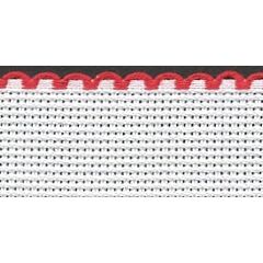 3in / 8cm White / Red Edged Aida Band - 1m