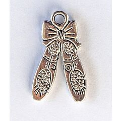 Ballet Shoes Silver Tone Charms - 3 Pack