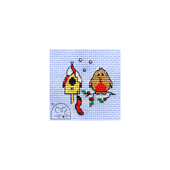Mouseloft Christmas Eve Robin Cross Stitch Kit With Card And Envelope - K31stl