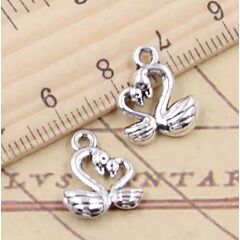 Mother and Baby Swan Charms x 3