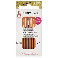 Hand Sewing Needles Long Darners Black with White Eye Sizes 14-18