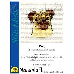Mouseloft Pug Cross Stitch Kit - 004-M11stl