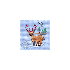Mouseloft Winter Stag Cross Stitch Kit With Card And Envelope - P33stl