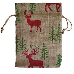 Christmas Stags Hessian Bags 3 pack