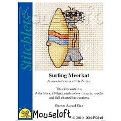 Mouseloft Surfing Meerkat Cross Stitch Kit - 004-F08stl