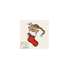 Mouseloft Teddy In Stocking Cross Stitch Kit With Card And Envelope - L35stl