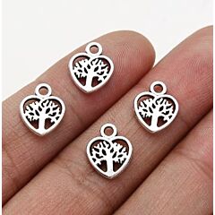 Tree of Life Heart Charms x 4