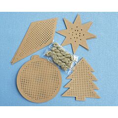 Stitchable Pre-punched Christmas Decorations Kraft